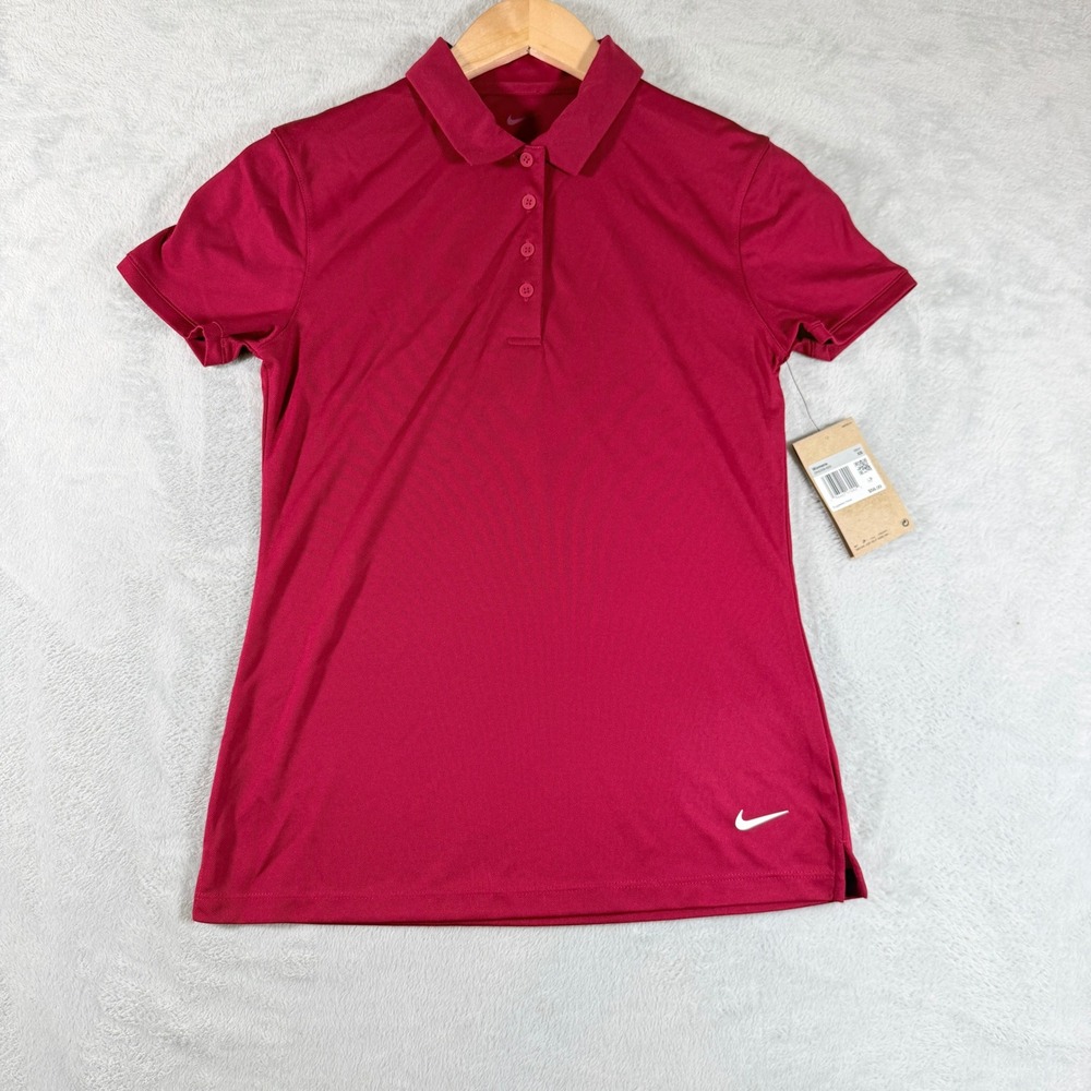 Nike Women's Dri-FIT Victory Golf Polo Shirt Red XS New